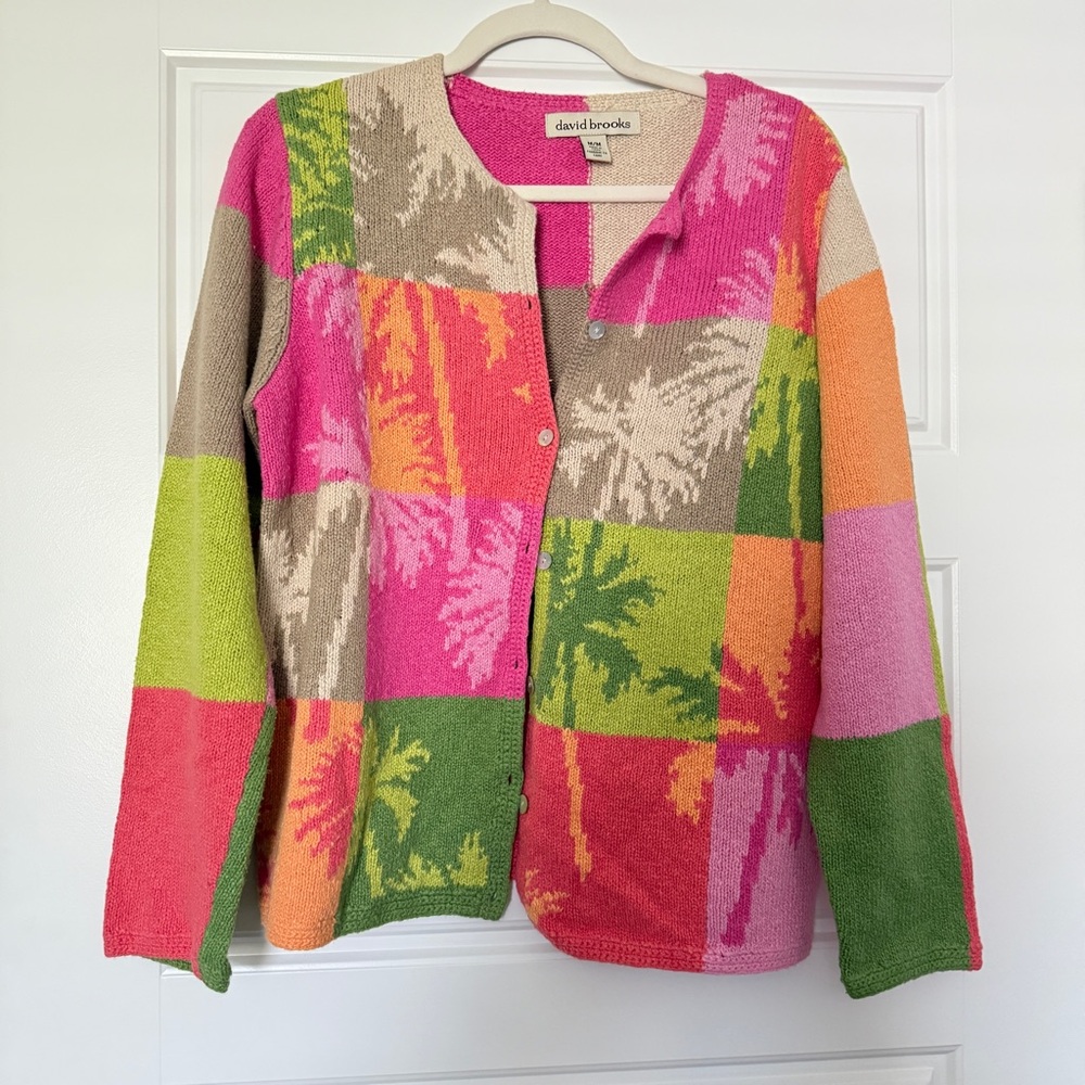 David Brooks Women's Colorful Patchwork Sweater